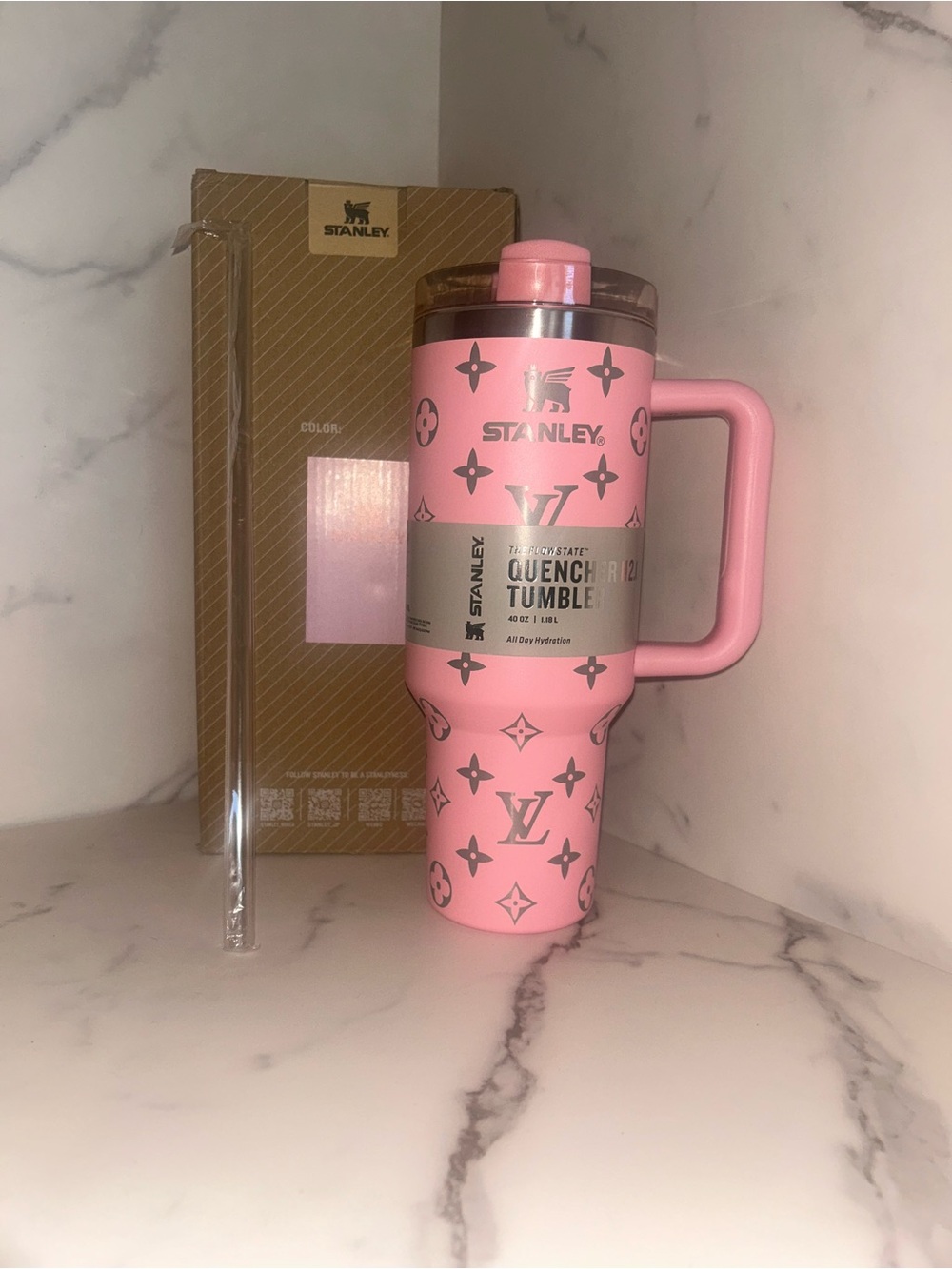 Stanley Pink Quench Tumbler with Handle